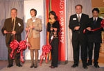 Mrs Rosanna Ure (2nd left), and other officiating guests performed a ribbon cutting ceremony to launch Hong Kong's global identity in Edmonton