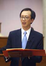 Mr Antony Leung delivers his Budget Speech to the HKSAR Legislative Council