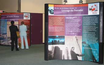 A few panels of the CEPA exhibition at Metro Toronto Convention Centre.