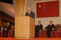 Chief Executive Tung Chee Hwa says the administration has pledged to implement "One Country, Two Systems" and to sustain the social and economic growth of Hong Kong.