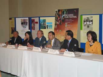 Attending the HKFF press conference were the HKETO Director, Mr Bassanio So (3rd  from right), and representatives of the event's co-organizer and supporters.  