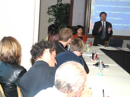 Picture shows HKETO Director Mr Bassanio So (standing) giving a presentation on 
